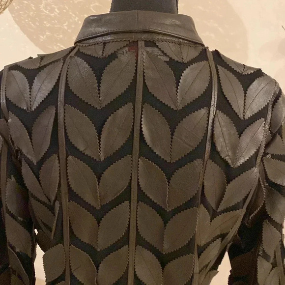 Unique leather studio leaves jacket size 44 - Picture 6 of 8